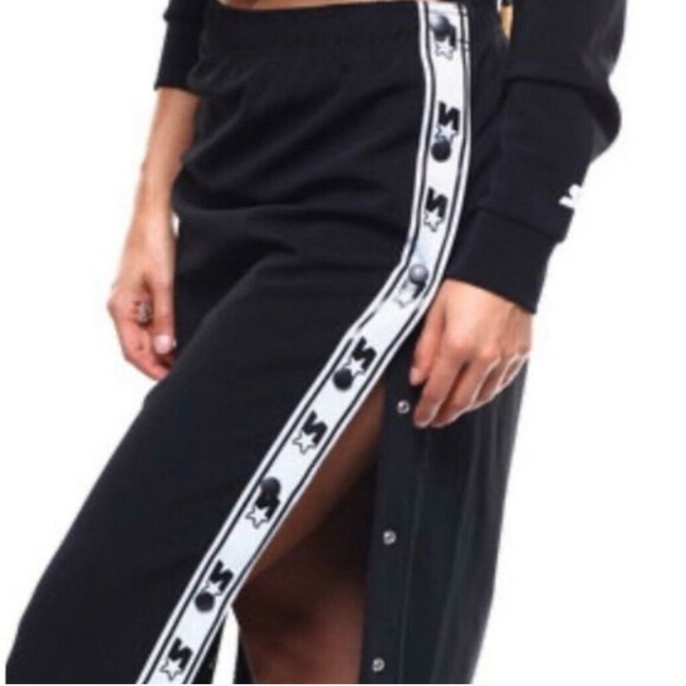 Black Label Black Pencil Skirt with White Side Stripes